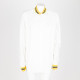 Loewe Ubranie biala koszula z żółtym kołnierzykiem