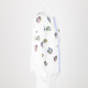 Max Mara Koszula biała z  naszywkami kwiatowymi