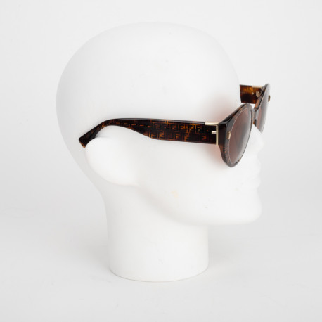 Fendi Okulary w monogram brązowe