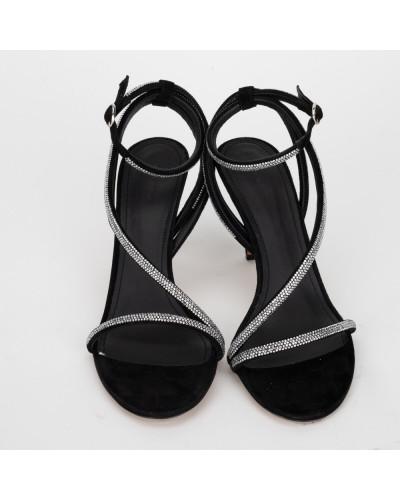 Isabel Marant czarne sandałki zdobione