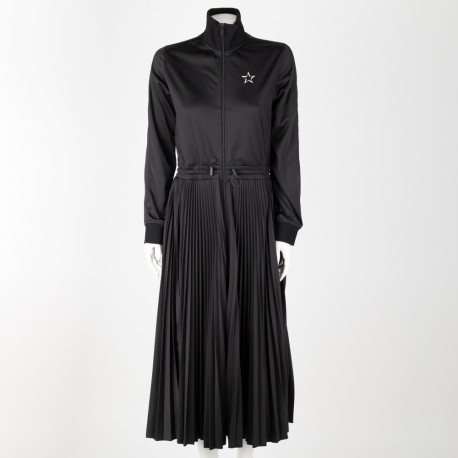 Valentino Sukienka czarna z plisowaniem