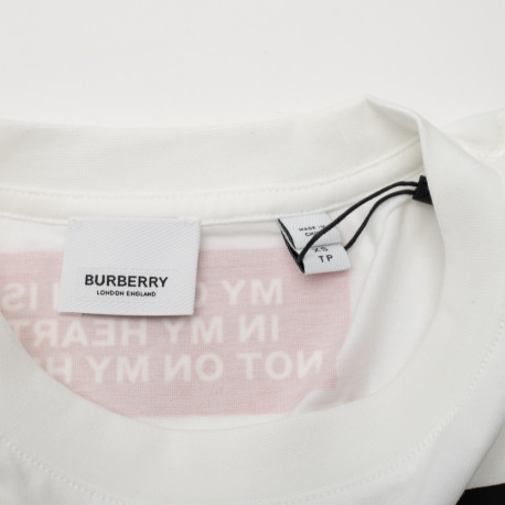 Burberry T-shirt biały z nadrukime XS