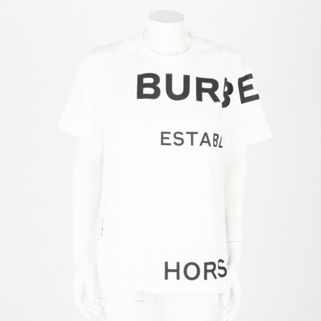 Burberry T-shirt biały z nadrukime XS