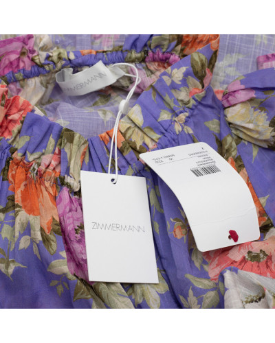 Zimmermann Sukienka długa fioletowa w kwiaty