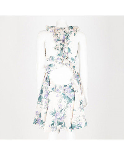 Zimmermann Ubranie krótka sukienka w kwiaty fioletowe