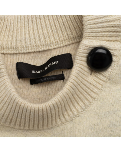 Isabel Marant Ubranie beżowy sweterek ze wzorem na przodzie