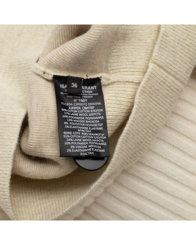 Isabel Marant Ubranie beżowy sweterek ze wzorem na przodzie