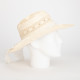 Maison Michel Nakrycie głowy kremowy kapelusz z białą wstążką