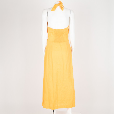 Nanushka Ubranie sukienka pomarańczowa z guzikami na przodzie