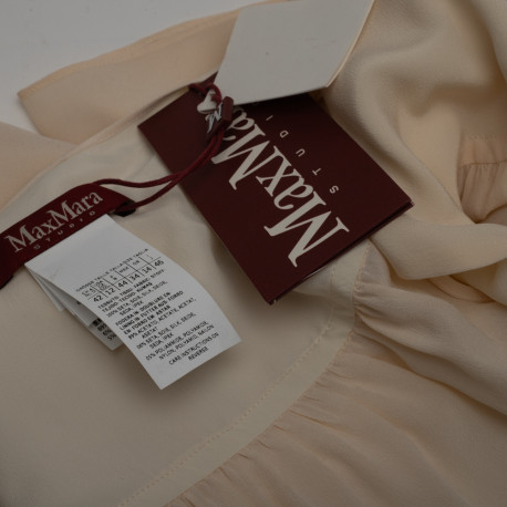 Max Mara Ubranie bluzka beżowa jedwabna