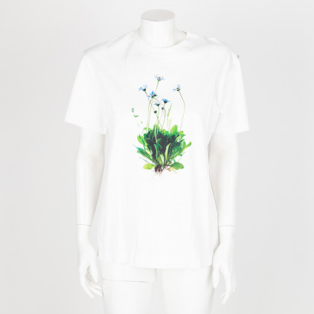 Max Mara T-shirt biały z kwiatem