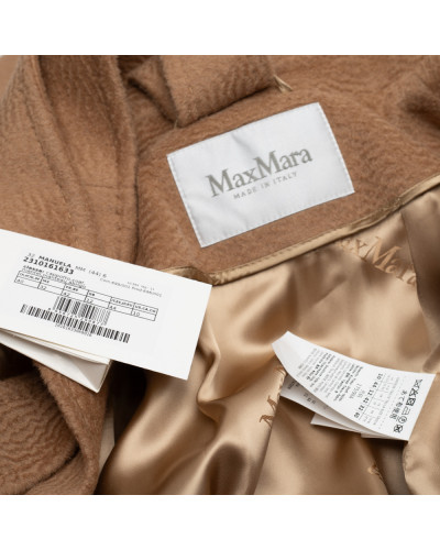Max Mara Ubranie brązowy płaszcz z paskiem