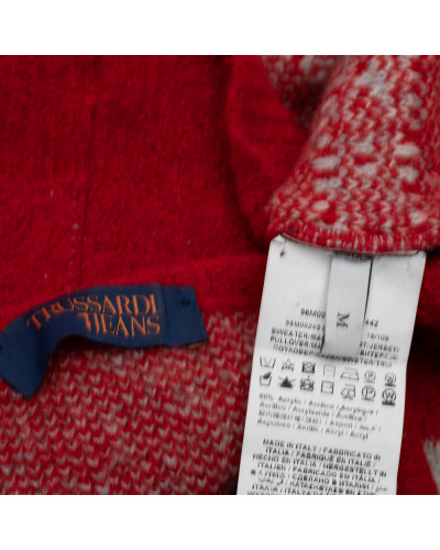 Trussardi Sweter czerwony w napisy