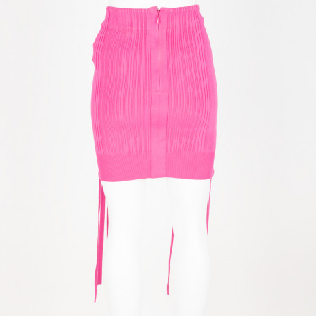 Herve Leger Ubranie różowa mini spódnica z wiązaniem