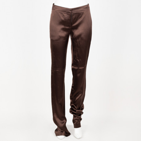 Alexander McQueen Ubranie brązwe spodnie z wiskozy