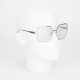 Alexander McQueen Okulary srebrne błękit szkła