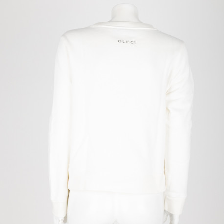 Gucci Ubranie biała bluza ze wzorem na przodzie