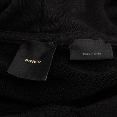 Pinko Bluza czarna z ażurowymi rękawami