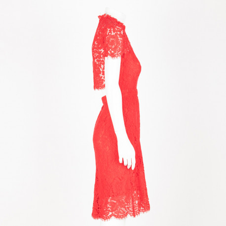 Diane Von Furstenberg Sukienka czerwona koronkowa