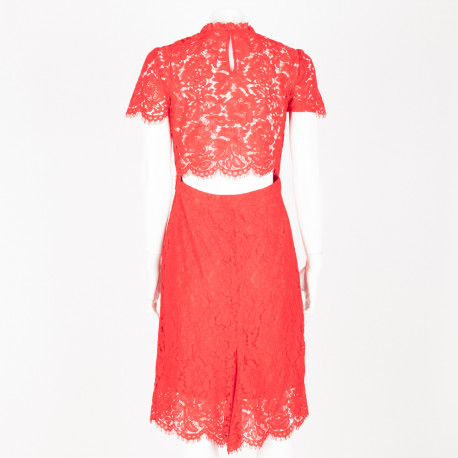 Diane Von Furstenberg Sukienka czerwona koronkowa