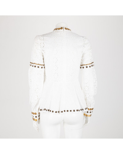 Anna Sui Ubranie bluzka biała ażurowa