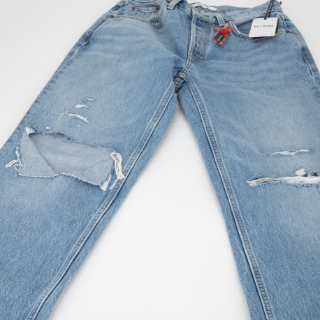 Re/ Done Ubranie jeansy niebieskie z dziurami