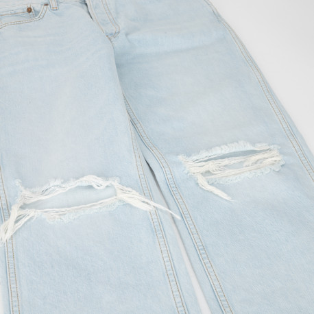 Re/ Done Ubranie jeansy niebieskie jasne z dziurami