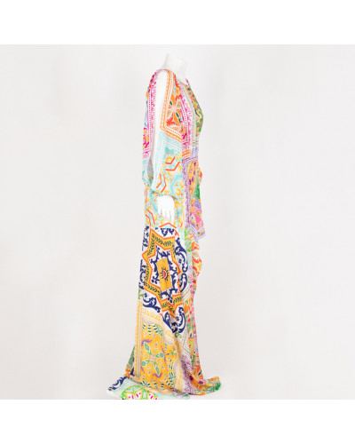 Silvia Tcherassi Ubranie długa sukienka kolorowa jedwabna
