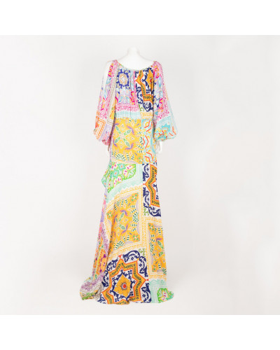Silvia Tcherassi Ubranie długa sukienka kolorowa jedwabna