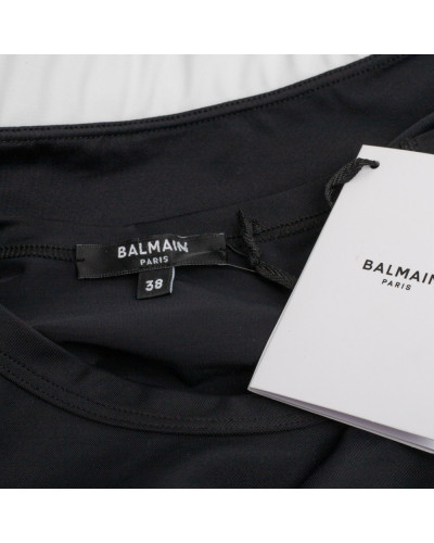 Balmain Ubranie czarny top z logo