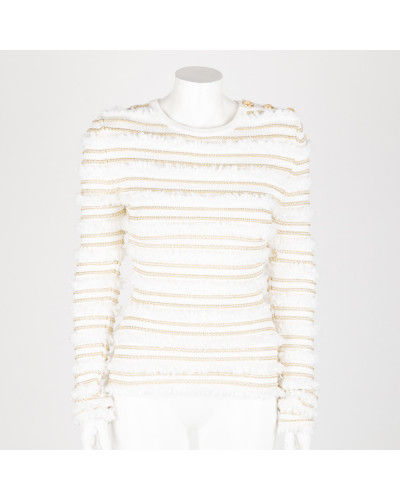 Balmain Ubranie Sweter ze złotą nitką