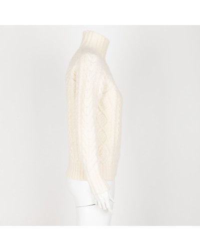 Ralph Lauren Ubranie sweterek kremowy ażurowy