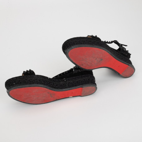 Christian Louboutin Ubranie Czarne sandałki na platformie 'Madmonica 600'