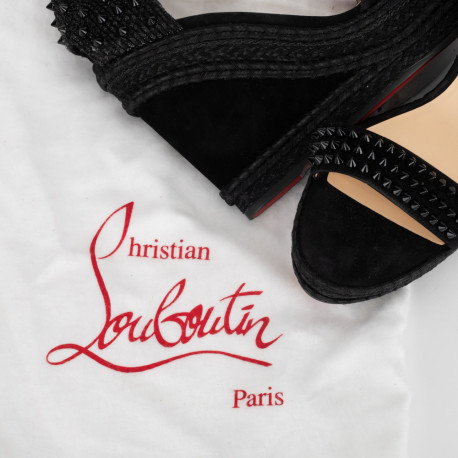 Christian Louboutin Ubranie Czarne buty na koturnie 'Madmonica 120'