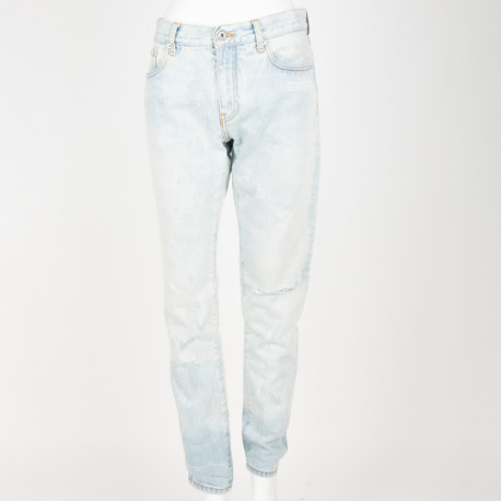 Off-White Spodnie jesne jeans-we