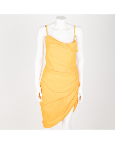 Jacquemus Ubranie pomarańzowa sukienka na ramiączkach