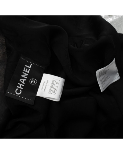 Chanel  Ubranie czarna marynarka ze srebrnym kołnierzykiem