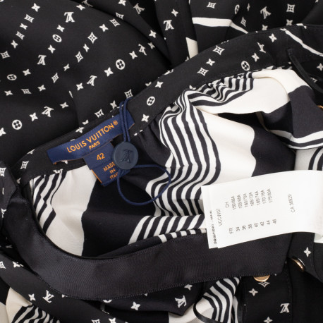 Louis Vuitton Ubranie długa spodnica czarno-biała