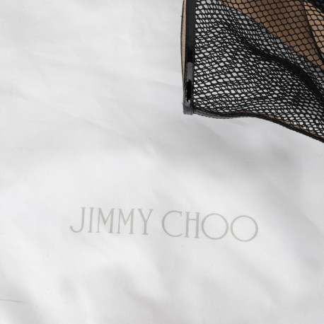 Jimmy Choo Buty czarne buty na obcasie z siateczką