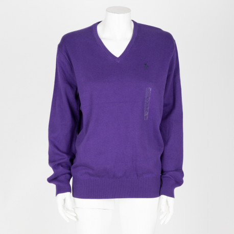 Ralph Lauren Mężczyzna fioletowy sweter w serek