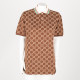 Gucci T-shirt polo brazowy w monogram