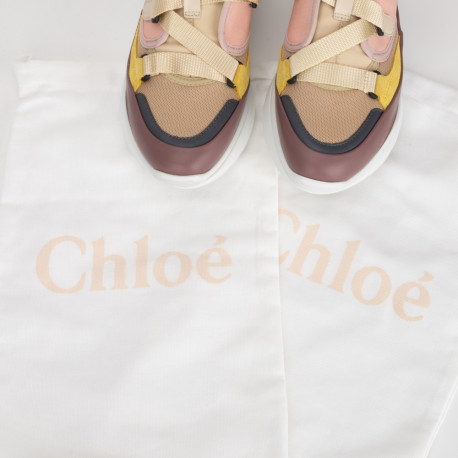 Chloe Buty sportowe różowe sneakersy z klamrami