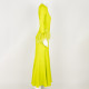 Elie Saab Sukienka żółta z piórami na rękawach