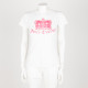 Juicy Couture Bluzka biała z napisem i koroną różową