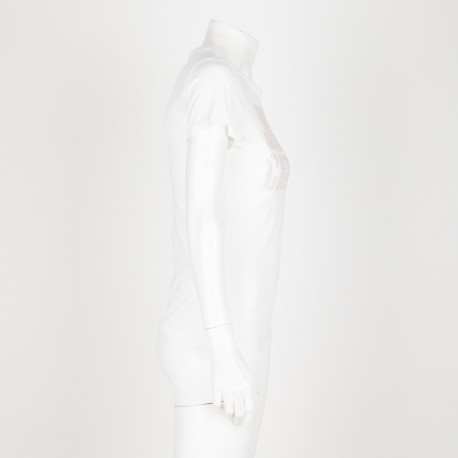 Juicy Couture Bluzka biała z napisem z kryształków