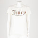 Juicy Couture Bluzka ecru z napisem cekinowym