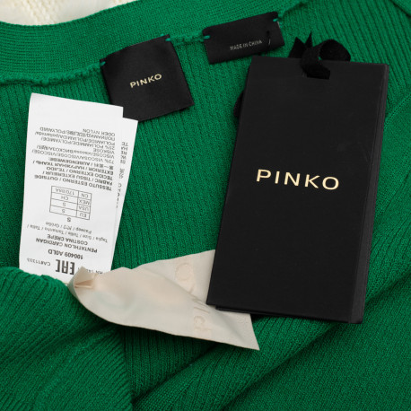 Pinko Sweter zielony kardigan krótki