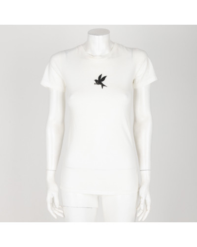 One Teaspoon Bluzka i koszula t-shirt biały z ptakiem