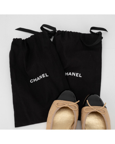 Chanel  Baleriny bezowe w logo