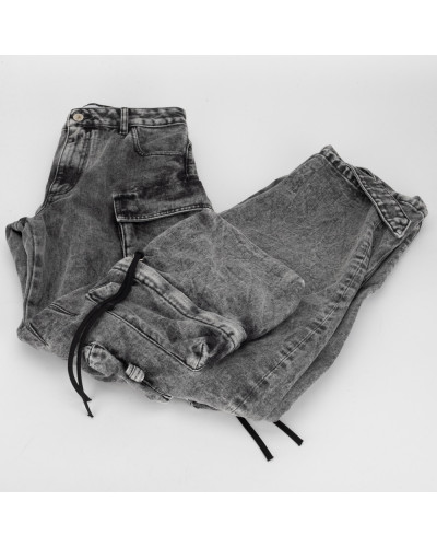 The Attico Jeansy spodnie szare z kieszeniami
